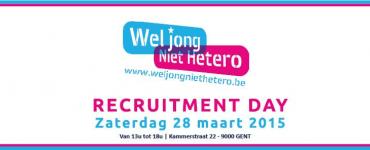 Banner Wel Jong Niet Hetero - Recruitment Day, zaterdag 28 maart 2015